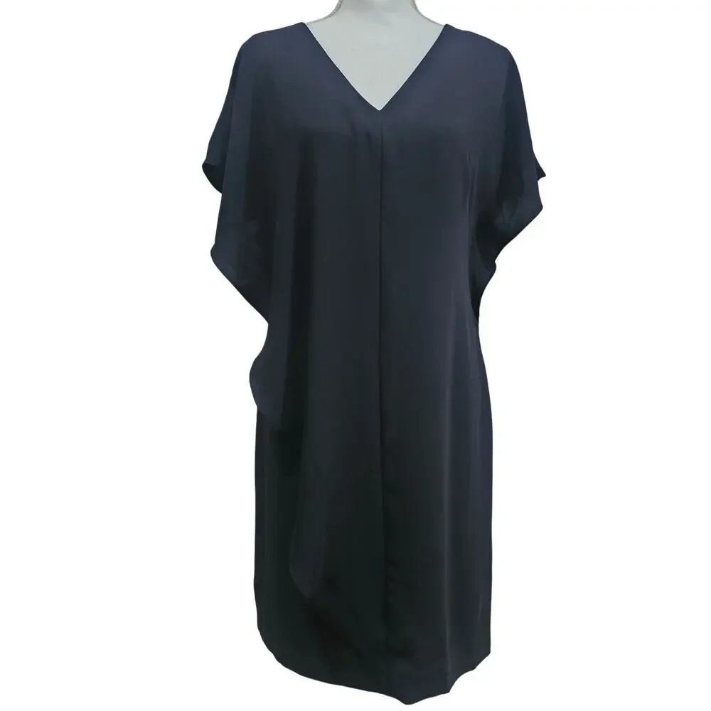 Lauren Ralph Lauren Black Ruffle Overlay Sheath Dress Size 4 - Picture 1 of 7